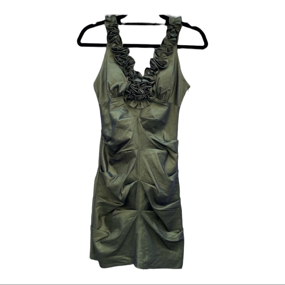 HAILEY Y2K Green Distressed‎ Dress - Women's, Size 2